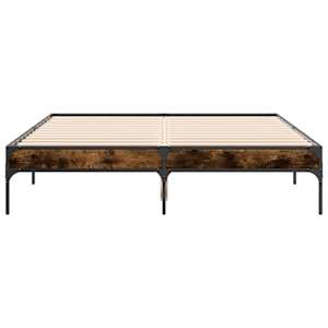 Rám postele kouřový dub 120 x 190 cm kompozitní dřevo a kov - obrázek 4