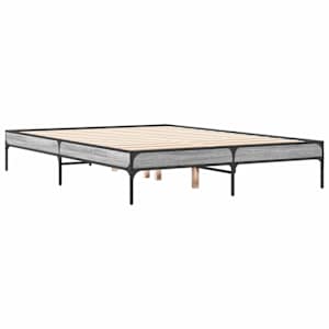 Rám postele šedý sonoma 120 x 190 cm kompozitní dřevo a kov - obrázek 6
