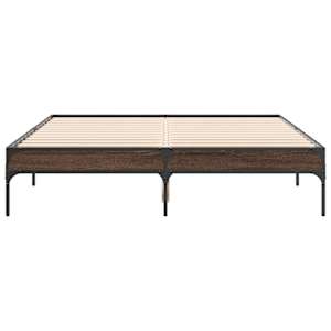 Rám postele hnědý dub 120 x 190 cm kompozitní dřevo a kov - obrázek 4