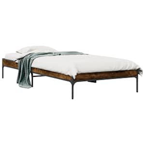 Rám postele kouřový dub 90 x 190 cm kompozitní dřevo a kov - obrázek 2