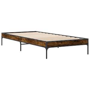 Rám postele kouřový dub 90 x 190 cm kompozitní dřevo a kov - obrázek 6