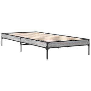 Rám postele šedý sonoma 90 x 190 cm kompozitní dřevo a kov - obrázek 6