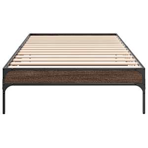 Rám postele hnědý dub 90 x 190 cm kompozitní dřevo a kov - obrázek 4
