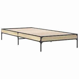 vidaXL Bed Frame without Mattress Sonoma Oak 75x190 cm Small Single