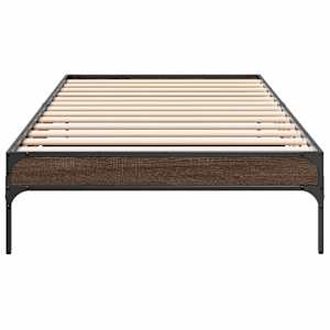 Rám postele hnědý dub 75 x 190 cm kompozitní dřevo a kov - obrázek 4