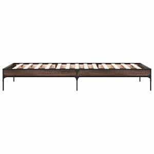 Rám postele hnědý dub 75 x 190 cm kompozitní dřevo a kov - obrázek 5