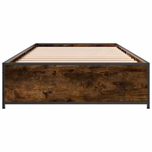 Rám postele kouřový dub 100 x 200 cm kompozitní dřevo a kov - obrázek 4