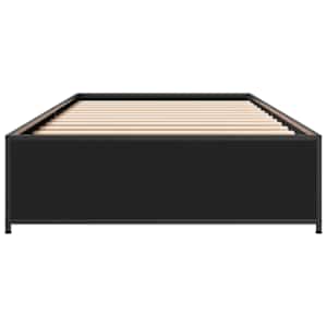 Rám postele černý 90 x 200 cm kompozitní dřevo a kov - obrázek 4
