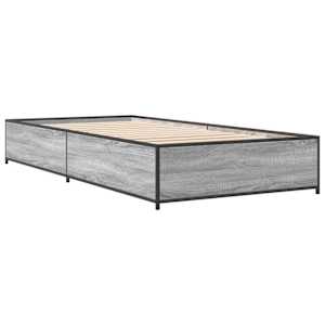 Rám postele šedý sonoma 90 x 200 cm kompozitní dřevo a kov - obrázek 3