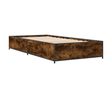 vidaXL Cadre de lit sans matelas ch&ecirc;ne fum&eacute; 90x190 cm