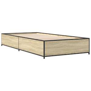 Rám postele dub sonoma 75 x 190 cm kompozitní dřevo a kov - obrázek 3