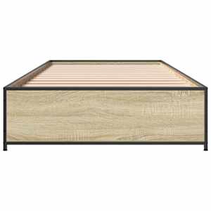 Rám postele dub sonoma 75 x 190 cm kompozitní dřevo a kov - obrázek 4