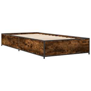 Rám postele kouřový dub 75 x 190 cm kompozitní dřevo a kov - obrázek 6