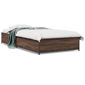 Rám postele hnědý dub 75 x 190 cm kompozitní dřevo a kov - obrázek 2