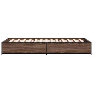 Rám postele hnědý dub 75 x 190 cm kompozitní dřevo a kov - obrázek 5
