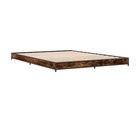 vidaXL Bed Frame without Mattress Smoked Oak 140x200 cm
