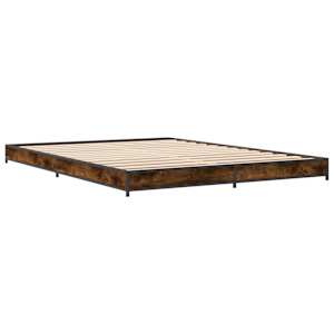 Rám postele kouřový dub 120 x 200 cm kompozitní dřevo a kov - obrázek 6