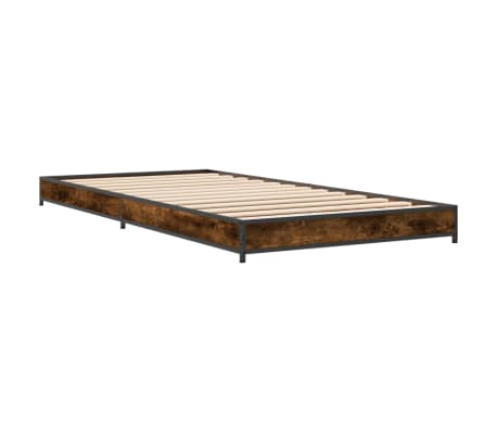 vidaXL Bed Frame without Mattress Smoked Oak 90x200 cm