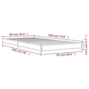 Rám postele černý 90 x 190 cm kompozitní dřevo a kov - obrázek 9