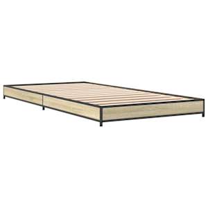 Rám postele dub sonoma 75 x 190 cm kompozitní dřevo a kov - obrázek 6