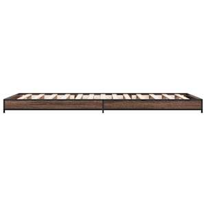Rám postele hnědý dub 75 x 190 cm kompozitní dřevo a kov - obrázek 5