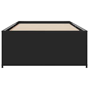 Rám postele černý 90 x 200 cm kompozitní dřevo a kov - obrázek 4