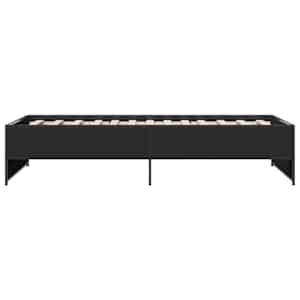 Rám postele černý 90 x 200 cm kompozitní dřevo a kov - obrázek 5