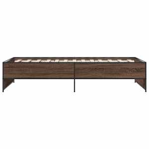 Rám postele hnědý dub 75 x 190 cm kompozitní dřevo a kov - obrázek 5