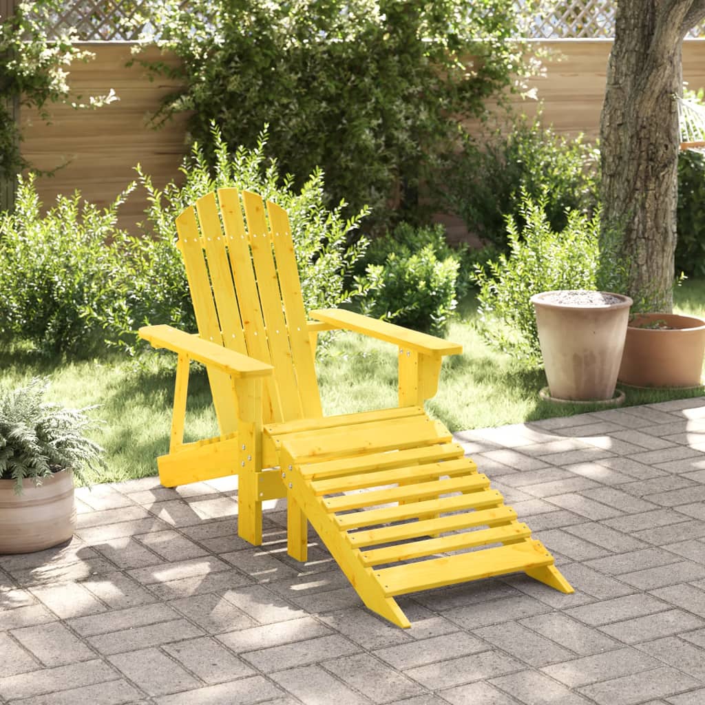 Adirondack-Stuhl mit Fußstütze Gelb Massivholz Tanne