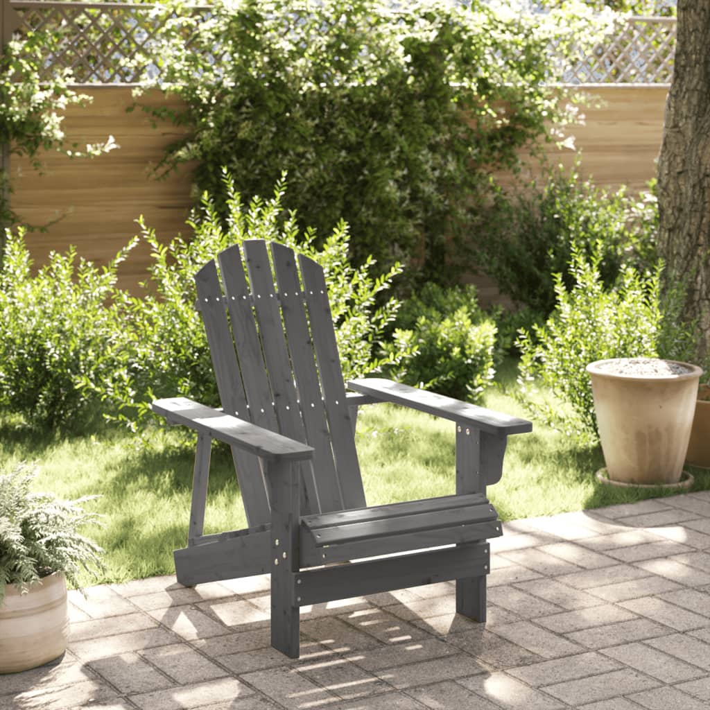 Adirondack-Stuhl Grau 69x85x90,5 cm Massivholz Tanne