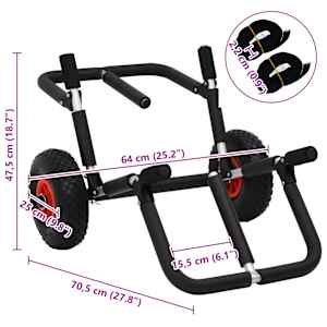 SUP vozík pro 2 surfy skládací 90 kg hliník - obrázek 12