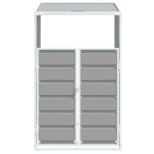 Box na 1 popelnici šedý 72 x 81 x 115 cm ocel - obrázek 5