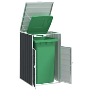 Box na 1 popelnici antracitový 72 x 81 x 115 cm ocel - obrázek 1