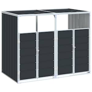 vidaXL ratastega pr&uuml;gikasti kuur, antratsiithall, 144x81x113 cm, teras