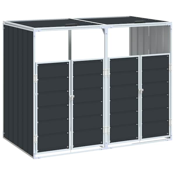 vidaXL ratastega pr&uuml;gikasti kuur, antratsiithall, 144x81x113 cm, teras