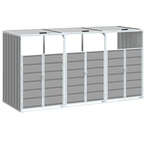 vidaXL ratastega pr&uuml;gikasti kuur, hall, 216x81x115 cm, teras