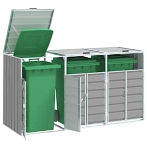 Koš za smeti na kolesih za shranjevanje za trojne košare jeklo