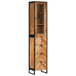Koupelnová skříňka 40x27x190 cm železo a masivní akáciové dřevo - obrázek 1