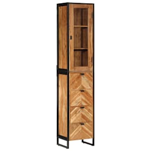 Koupelnová skříňka 40x27x190 cm železo a masivní akáciové dřevo - obrázek 12