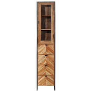 Koupelnová skříňka 40x27x190 cm železo a masivní akáciové dřevo - obrázek 3