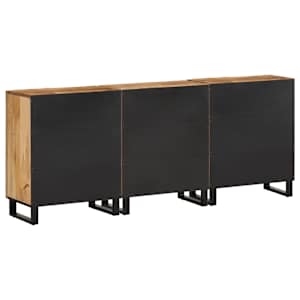 Příborníky 3 ks 60x34x75 cm masivní hrubé mangovníkové dřevo - obrázek 4