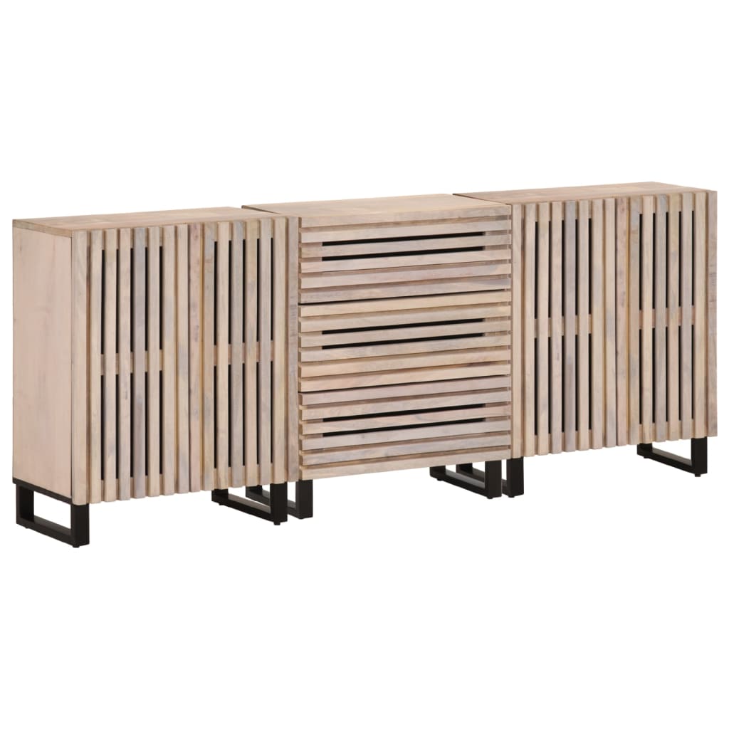 Sideboard 3 Stk. 60x34x75 cm Massivholz Mango