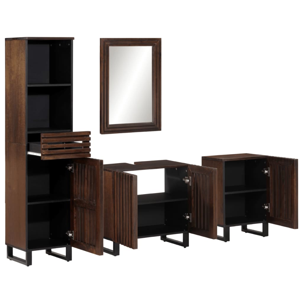 vidaXL 4 Piece Bathroom Furniture Set Solid Wood Mango