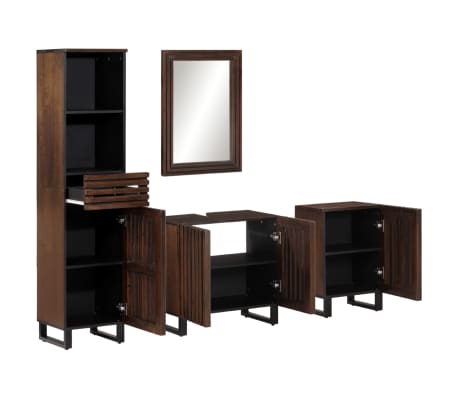 vidaXL 4 Piece Bathroom Furniture Set Solid Wood Mango