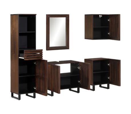 vidaXL 5 Piece Bathroom Furniture Set Solid Wood Mango