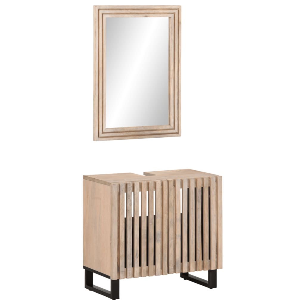 vidaXL Set mobilier de baie, 2 piese, lemn masiv de mango