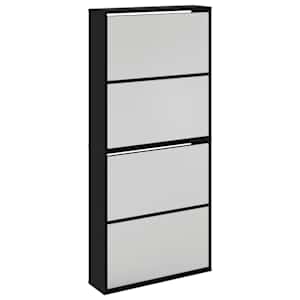 vidaXL 4 sahtliga kingakapp, peegliga, must, 63 x 17 x 134 cm