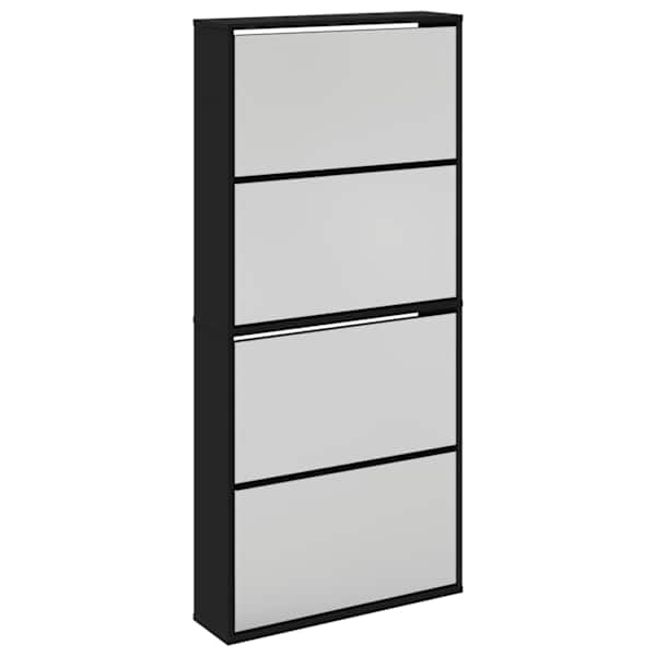 vidaXL 4 sahtliga kingakapp, peegliga, must, 63 x 17 x 134 cm