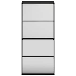 Botník se zrcadlem 4patrový černý 63 x 17 x 134 cm - obrázek 5