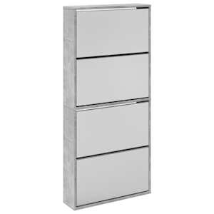 vidaXL 4 sahtliga kingakapp peegliga, betoonhall, 63 x 17 x 134 cm